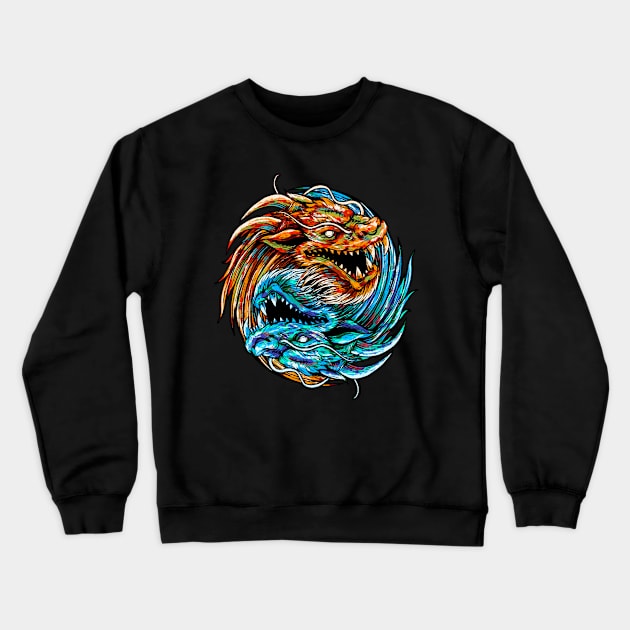 Dragon Yin Yang energy Crewneck Sweatshirt by Tuye Project